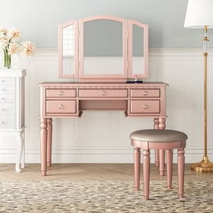 Rose Gold Brookland Vanity Set with Mirror - 638CE