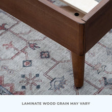 Load image into Gallery viewer, Ivy Wood Platform Bed Frame with Upholstered Headboard - Queen
