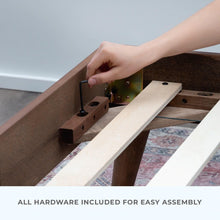 Load image into Gallery viewer, Ivy Wood Platform Bed Frame with Upholstered Headboard - Queen

