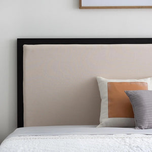 Brookside Mara Metal Platform Bed Frame with Upholstered Headboard - Ivory - Queen 2517AH