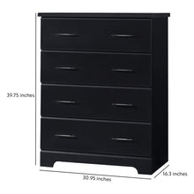 Load image into Gallery viewer, Black Brookside 4 Drawer Chest MRM1340
