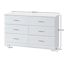 Load image into Gallery viewer, White Brookside 6 Drawer Double Dresser 1271CDR
