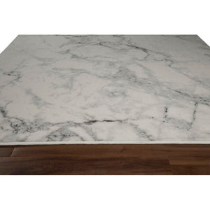 2' x 3' White & Gray Marble Decorative Vinyl Floor Mat (LW255)