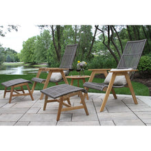 Load image into Gallery viewer, Bruges Teak Patio Chair with Cushions and Ottoman (Set of 2) 4216RR

