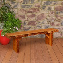 Load image into Gallery viewer, 17&quot; H x 55&quot; W x 12&quot; D Cedar Stain Bruggeman Live Edge Solid Wood Garden Bench 2835AH
