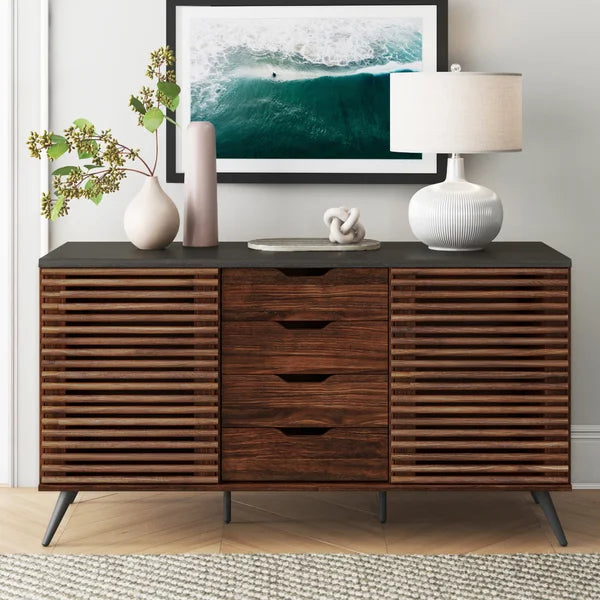 Dark Walnut Brumit 59'' Wide 4 Drawer Sideboard