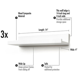 Brunsville Display Ledge Floating Shelf (Set of 3)