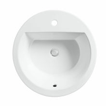 Load image into Gallery viewer, White Bryant Ceramic Circular Drop-In Bathroom Sink with Overflow SB2049
