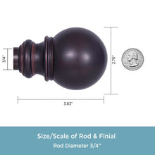 Load image into Gallery viewer, 36&quot; - 66&quot; Bronze Bryce Standard Decorative Single Curtain Rod (SB587)

