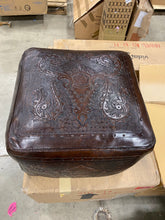 Load image into Gallery viewer, Navarette 20&#39;&#39; Wide Genuine Leather Square Pouf Ottoman
