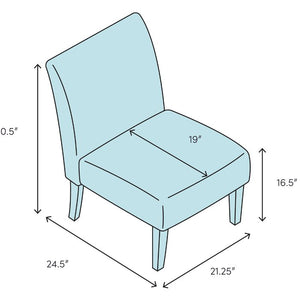 Bucci Slipper Chair, Color: Grey, #6413