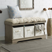Load image into Gallery viewer, Bucyrus Cubby Storage Bench Gray Wash AS  IS 3470RR
