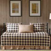 Load image into Gallery viewer, Daybed Tan Buffalo Check 5 Piece Quilt Set 327AH
