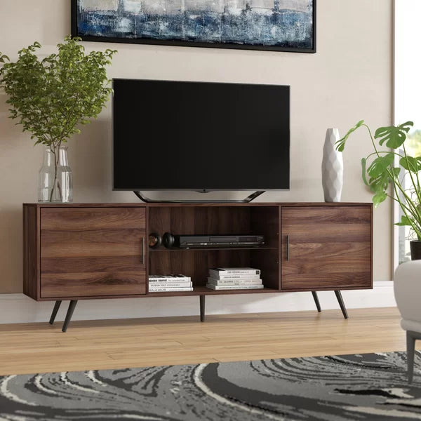 Dark Walnut Bulhary TV Stand for TVs up to 80