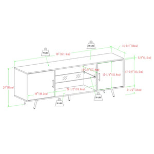 Dark Walnut Bulhary TV Stand for TVs up to 80"