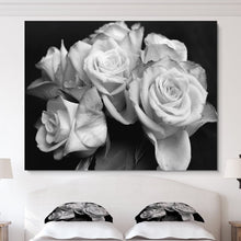 Load image into Gallery viewer, 20&quot; H x 40&quot; W x 1&quot; D Bunch Of Roses Black And White - Photograph
