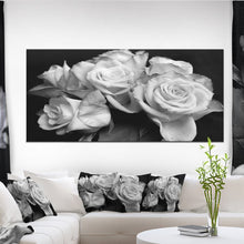 Load image into Gallery viewer, 20&quot; H x 40&quot; W x 1&quot; D Bunch Of Roses Black And White - Photograph
