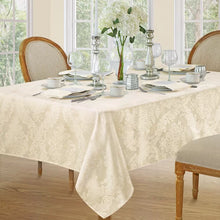 Load image into Gallery viewer, 70&quot; L x 52&quot; W Cream Burchfield Floral Tablecloth
