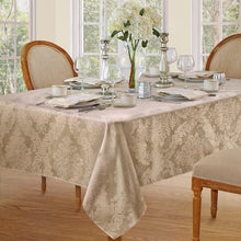 Load image into Gallery viewer, 84&quot; L x 60&quot; W Oblong Beige Burchfield Floral Tablecloth
