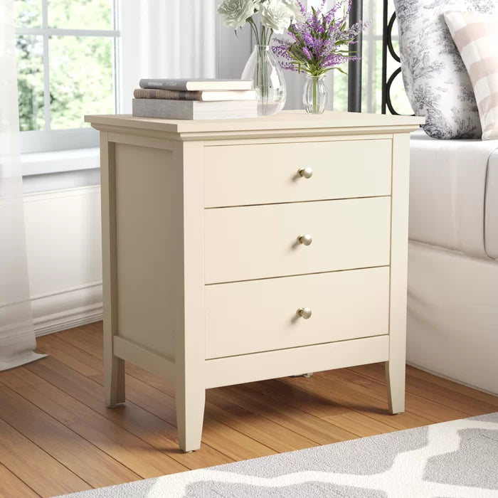 Beige Burchinal 26'' Tall 3 - Drawer Nightstand *AS-IS*