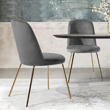 Load image into Gallery viewer, Grey Burleigh Velvet Side Chair (Set of 2) 2949AH
