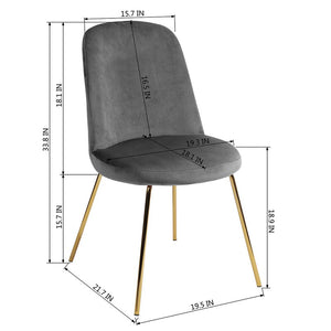 Grey Burleigh Velvet Side Chair (Set of 2) 2949AH