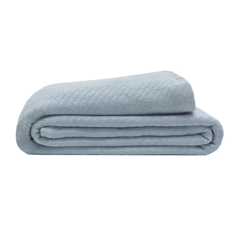 Queen Blue Burney Organic Cotton Blanket
