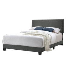 Load image into Gallery viewer, Queen Dark Gray Burrus Upholstered Low Profile Standard Bed 1970AH
