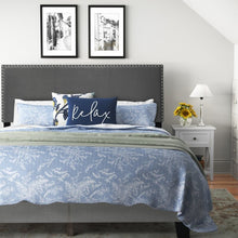 Load image into Gallery viewer, Queen Dark Gray Burrus Upholstered Low Profile Standard Bed 1970AH
