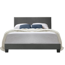 Load image into Gallery viewer, Queen Dark Gray Burrus Upholstered Low Profile Standard Bed 1970AH
