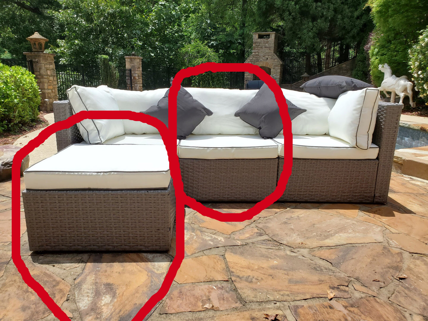 Burruss Armless Chair and Ottoman with Cushions 7724RR