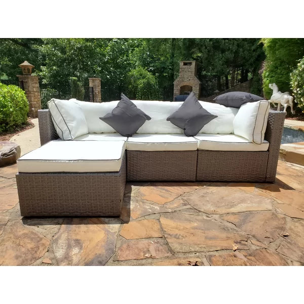 Burruss 84.5'' Wide Outdoor Reversible Patio Sectional with Cushions