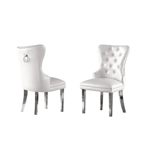 39'' H X 25'' W X 22'' D Buschwick Tufted Side Chair in White (Set of 2)