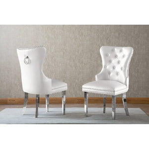 39'' H X 25'' W X 22'' D Buschwick Tufted Side Chair in White (Set of 2)