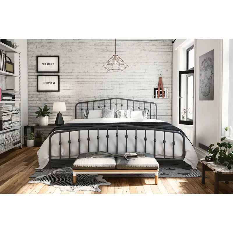 King Gray Bushwick Platform Bed