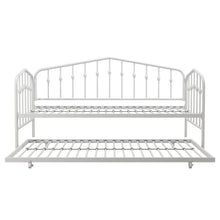 Load image into Gallery viewer, White Bushwick Twin Metal Daybed with Trundle
