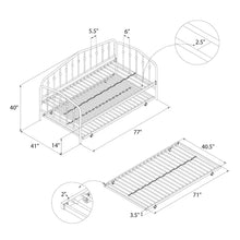 Load image into Gallery viewer, White Bushwick Twin Metal Daybed with Trundle
