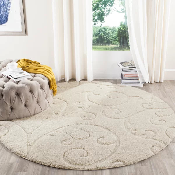 Buskager Power Loom Performance Creme Rug 4' round