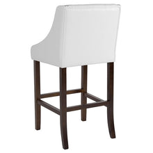 Load image into Gallery viewer, 30&quot; High Transitional Tufted Walnut Barstool with Accent Nail Trim in White
