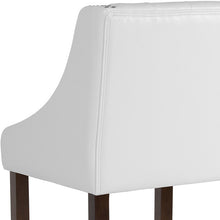 Load image into Gallery viewer, 30&quot; High Transitional Tufted Walnut Barstool with Accent Nail Trim in White
