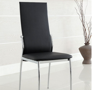 Kona Modern Black & Chrome Side Chair (Set of Two in One  Box) #9924