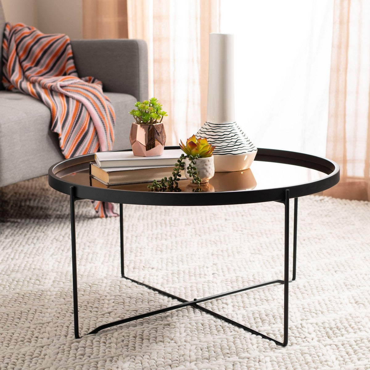 Ruby Copper Glass Coffee Table #945HW