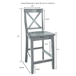 2 Crosley White Wood Counter Height Stools