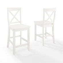 Load image into Gallery viewer, 2 Crosley White Wood Counter Height Stools

