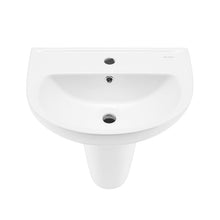 Load image into Gallery viewer, SM-WS321 Caché Ceramic Oval Single Hole Faucet Wall Mount Bathroom Sink with OverflowSM-WS321 Caché Ceramic Oval Single Hole Faucet Wall Mount Bathroom Sink with Overflow 6319RR
