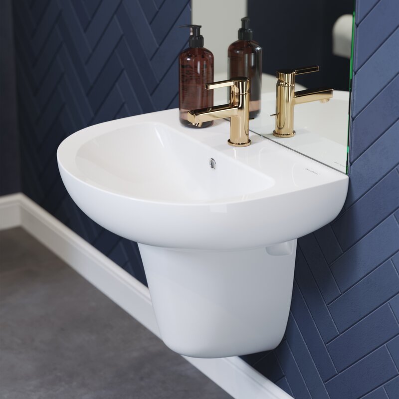 SM-WS321 Caché Ceramic Oval Single Hole Faucet Wall Mount Bathroom Sink with OverflowSM-WS321 Caché Ceramic Oval Single Hole Faucet Wall Mount Bathroom Sink with Overflow 6319RR