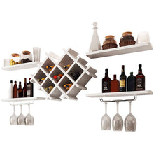 Load image into Gallery viewer, Caedin 8 Bottle Wall Mounted Wine Bottle &amp; Glass Rack 3953RR
