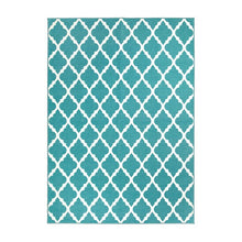 Load image into Gallery viewer, Cafaro Flatweave Performance Teal/White Rug
