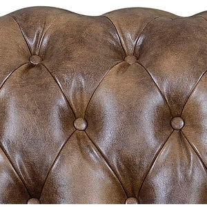 Caine 72'' Faux Leather Rolled Arm Chesterfield Sofa MRM3598OB