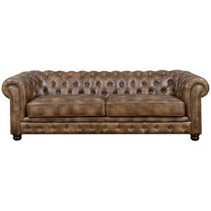 Caine Faux Leather Rolled Arm Chesterfield Sofa 1263CDR